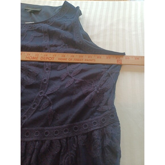 Lane Bryant NWT navy lace blouse 20 plus sz sleeveless sheer lined party holiday - Picture 9 of 10